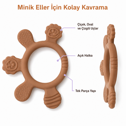 Bebek Diş Kaşıyıcı - Ahşap Halkalı Silikon