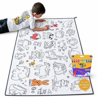 Yıkanabilir Boyama Oyun Halısı 100×150 cm